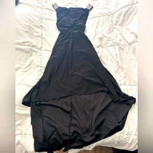 Luxology high low dress with rhinestone straps